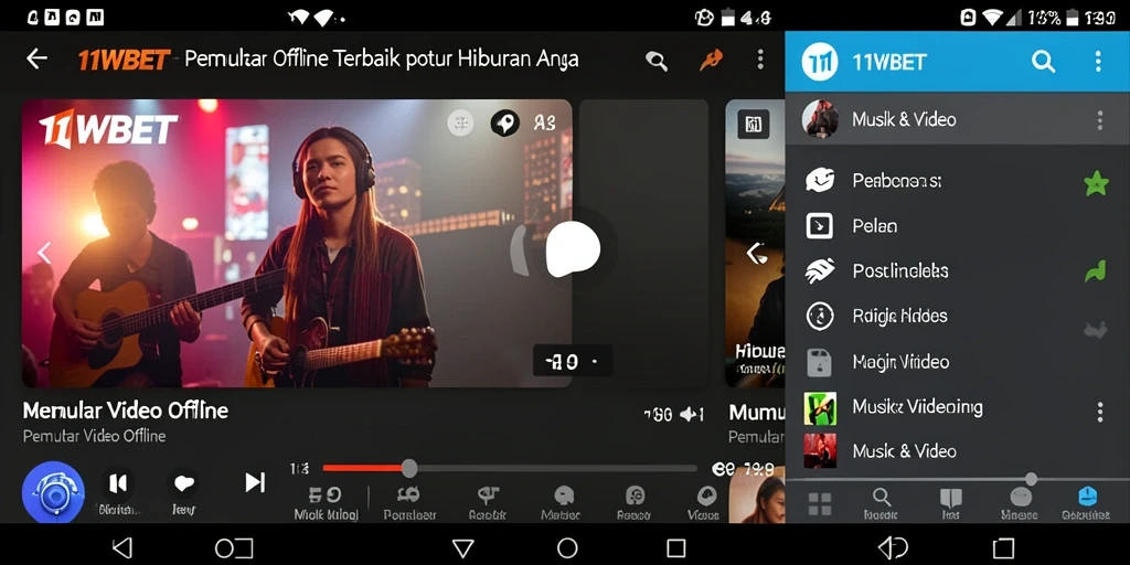 Tampilan antarmuka 11WBET yang sederhana dan elegan untuk Pemutar Video Offline.