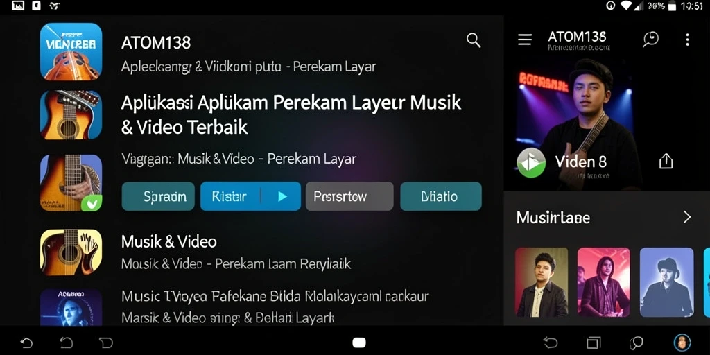 Antarmuka aplikasi ATOM138 saat merekam layar dengan fitur proyeksi.