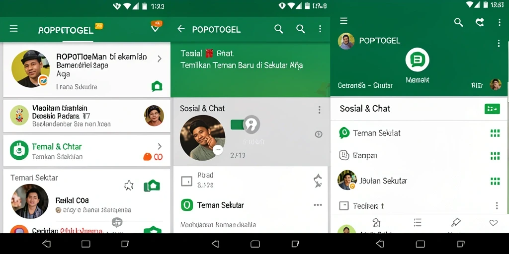 Antarmuka sederhana aplikasi POPOTOGEL yang memudahkan pencarian teman.
