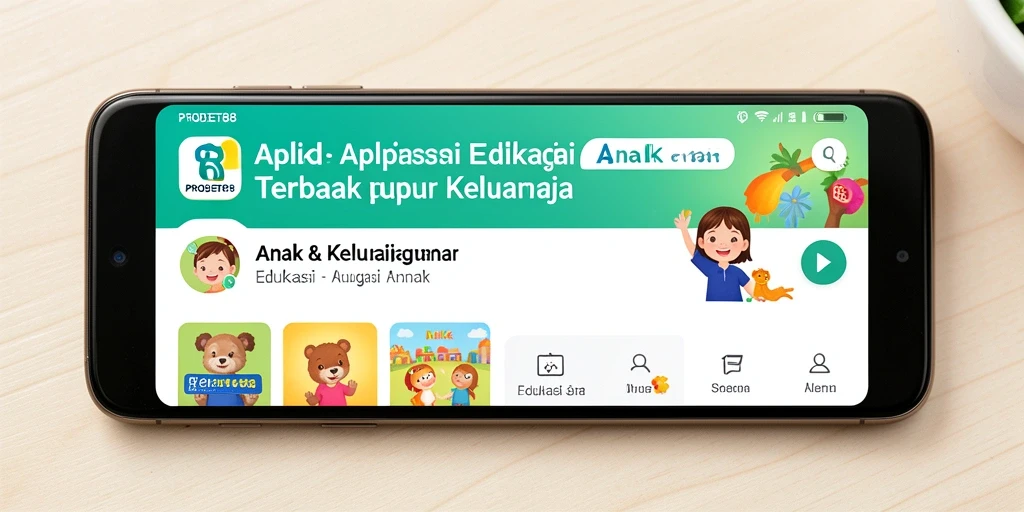 Antarmuka PROBET88 yang interaktif untuk edukasi anak.