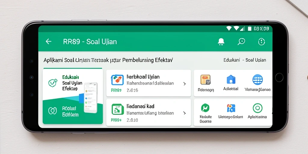 Tampilan antarmuka aplikasi Soal Ujian RR89 yang intuitif dan menarik.