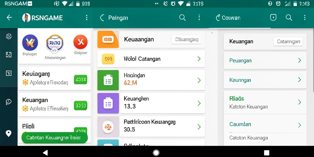 Tampilan antarmuka RSNGAME yang sederhana dan intuitif untuk Catatan Keuangan.