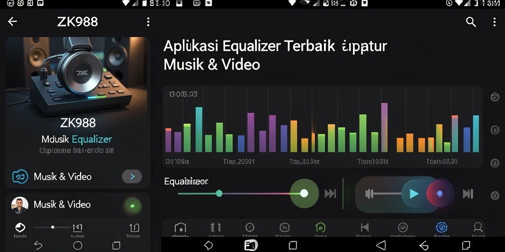 Tampilan antarmuka aplikasi ZK988 Equalizer yang menarik dan fungsional.