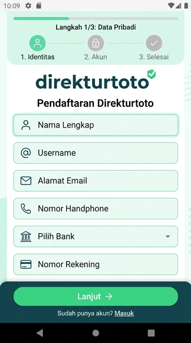 Buat Akun Baru di Direkturtoto untuk Android